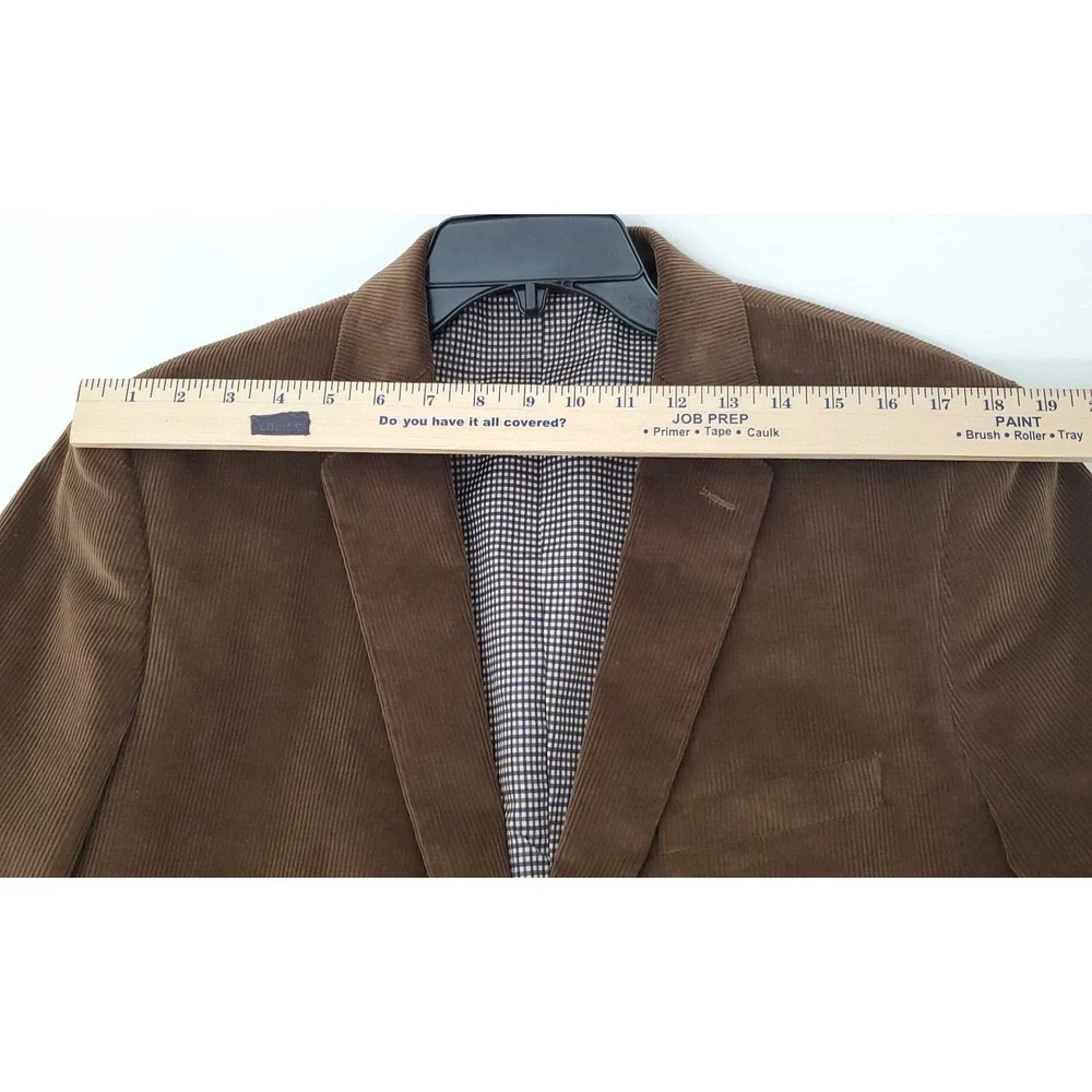 Saddlebred Mens 42 L Two Button Cotton Blazer Brown Corduroy Sport Coat Jacket